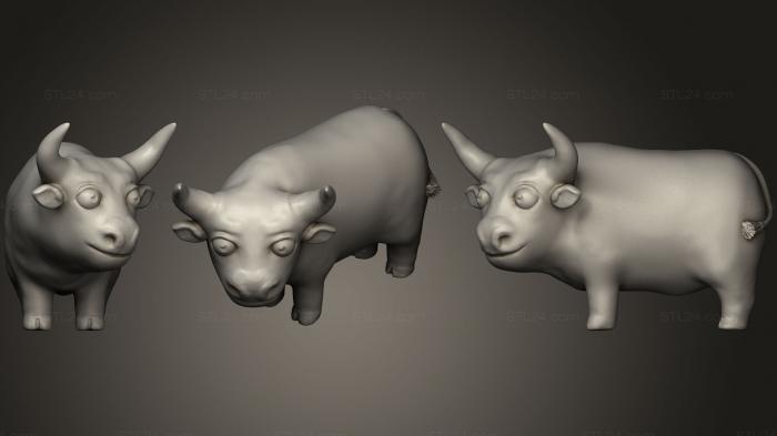 Статуэтки животных (Металлический Бык 2021, STKJ_1173) 3D модель для ЧПУ станка